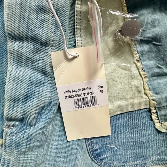 MNML Denim Patchwork Jeans - NWT - Baggy Patchwork Denim in Multi Blue Size 30 - Picture 4 of 9